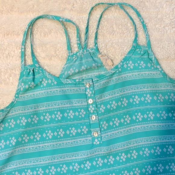 Teal Printed Tank Top - Picture 2 of 2